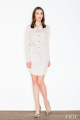 Day Dress M454 – Figl, Beige – Day Dress – image 3