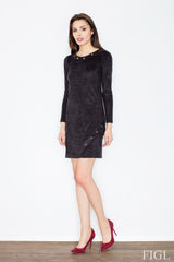 Day Dress M455 – Figl, Black – Day Dress – image 3