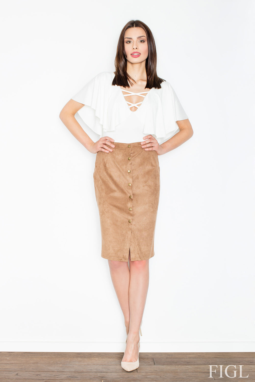 Skirt M453 – Figl, Brown – Skirt – image 3