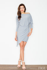 Short dress M475 – Figl, Grey – Dress – image 3