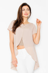 Blouse M465 – Figl, Beige – Blouse – image 3