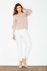 Women's Trousers M474 – Figl, Ecru – Pants