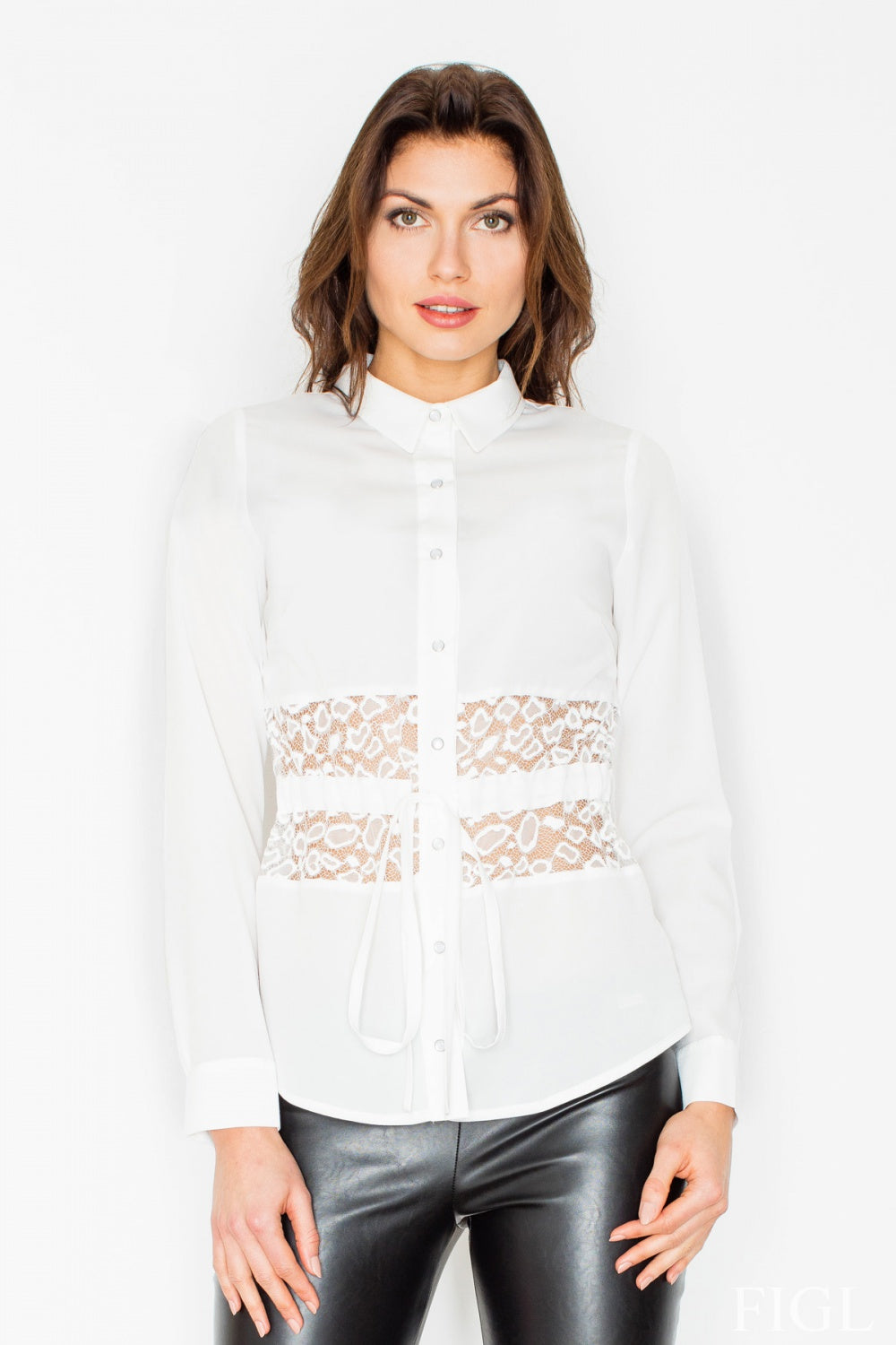 Long sleeve shirt M473 – Figl, Ecru – Shirt