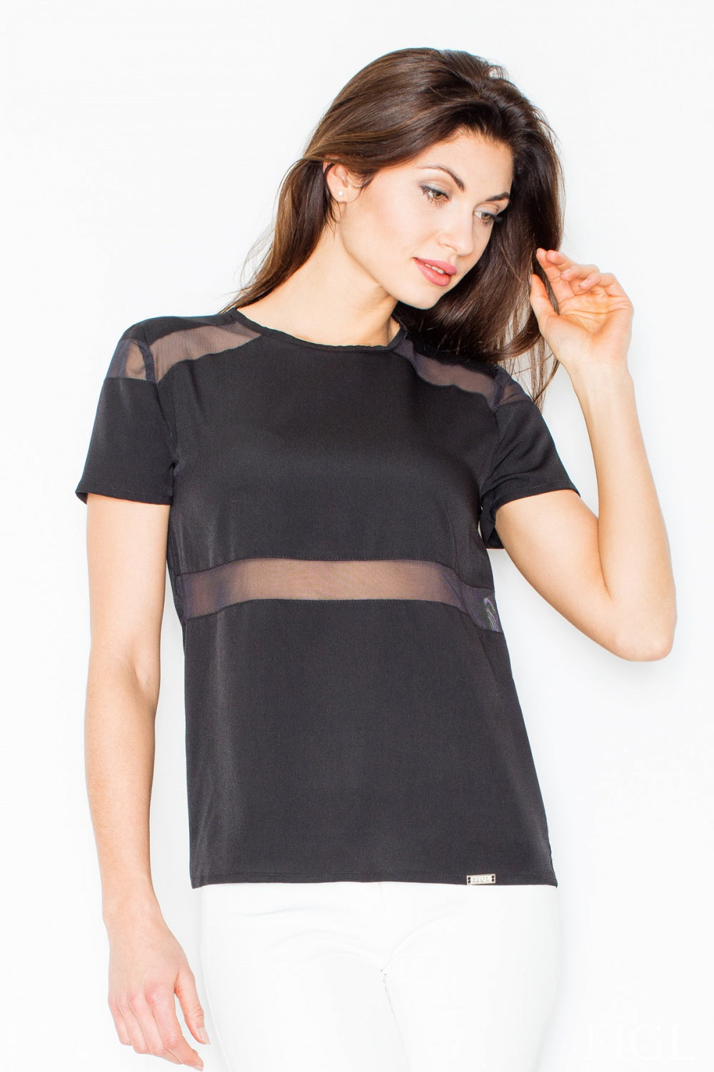 Blouse M468 – Figl, Black – Blouse – image 2