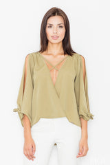 Blouse M485 – Figl, Green – Blouse – image 2