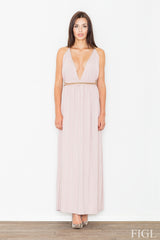 Long dress M483 – Figl, Light Pink – Dress