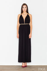 Long dress M483 – Figl, Black – Dress – image 3