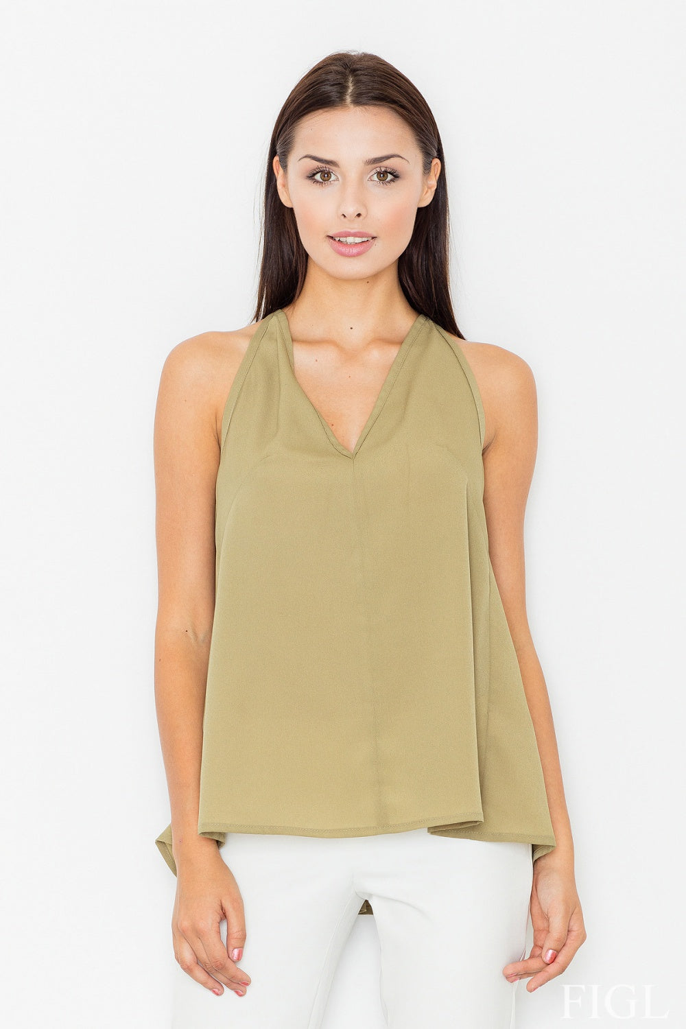Blouse M480 – Figl, Green – Blouse – image 2