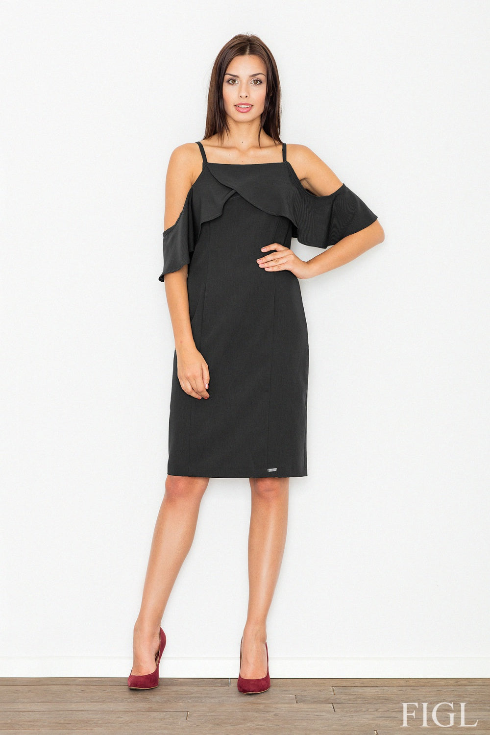 Day Dress M478 – Figl, Black – Day Dress – image 3