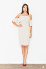 Day Dress M478 – Figl, Beige – Day Dress – image 4