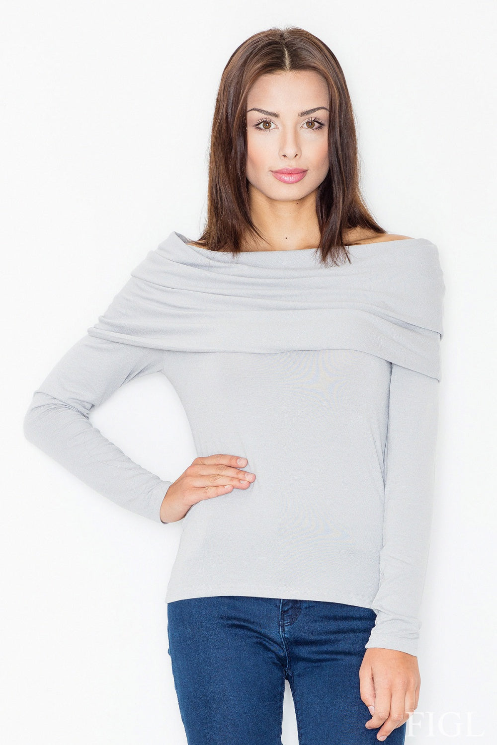 Blouse M469 – Figl, Grey – Blouse – image 5