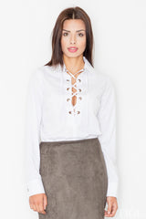 Blouse M494 – Figl, White – Blouse – image 2