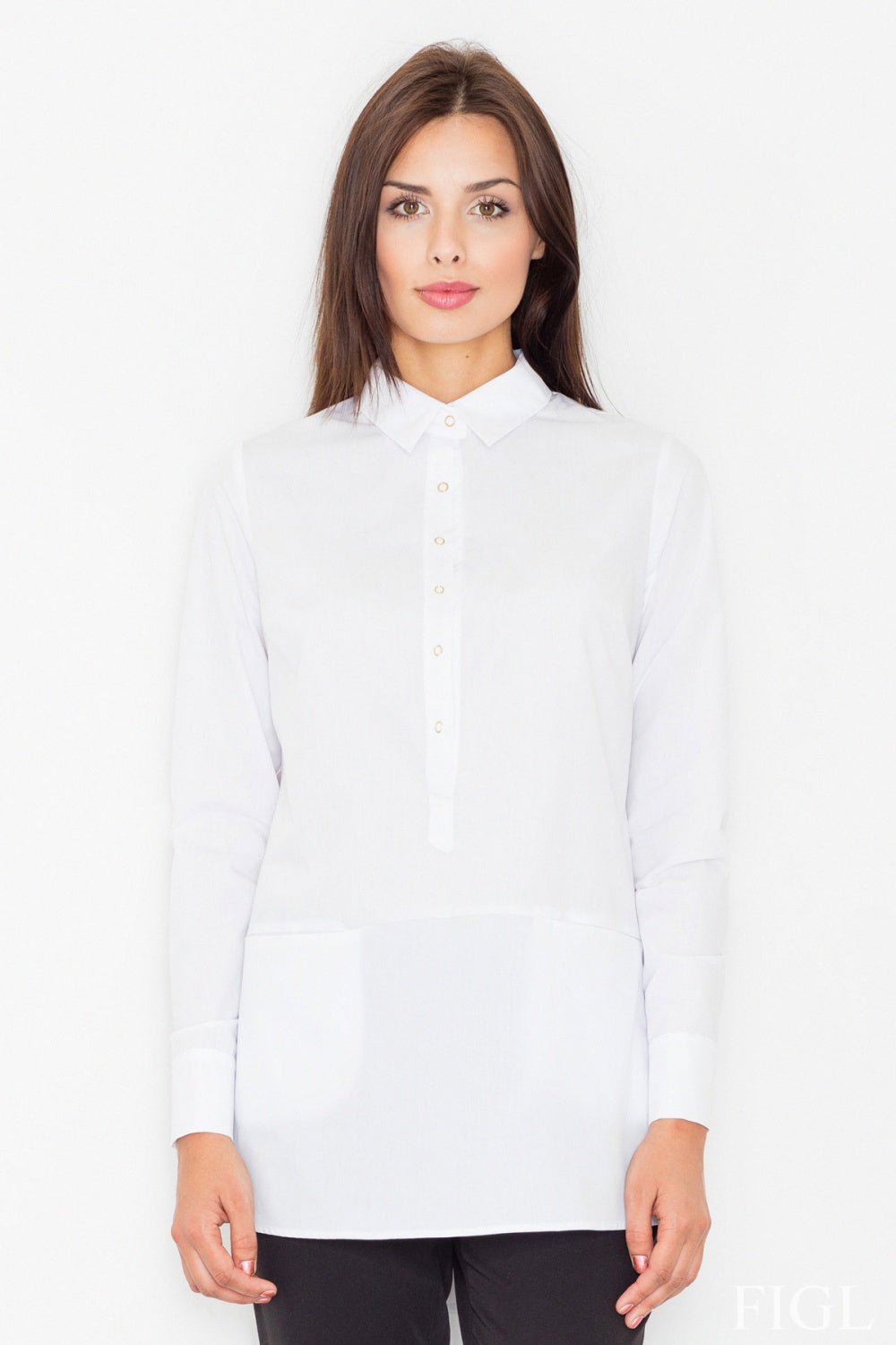 Blouse M493 – Figl, White – Blouse – image 2