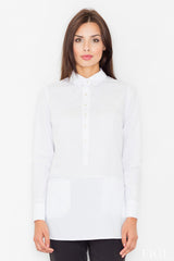 Blouse M493 – Figl, White – Blouse – image 2