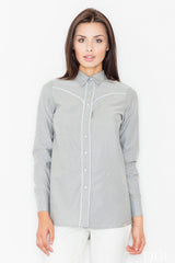Long sleeve shirt M492 – Figl, Grey – Shirt