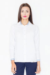 Long sleeve shirt M491 – Figl, White Blue – Shirt