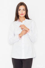 Long sleeve shirt M491 – Figl, White Red – Shirt – image 2