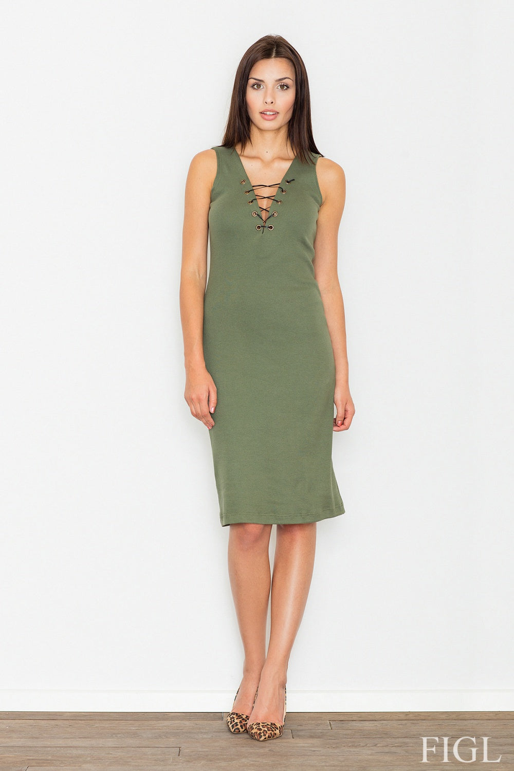 Evening dress M487 – Figl, Green – Evening Dress – image 2