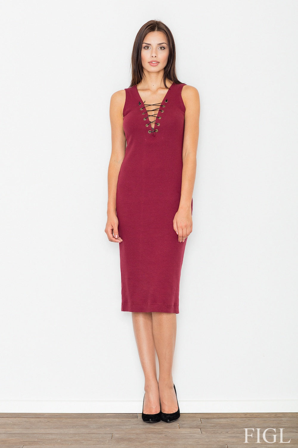 Evening dress M487 – Figl, Burgundy – Evening Dress – image 4