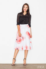 Skirt M495 – Figl, Pattern 4 White Flowers – Skirt