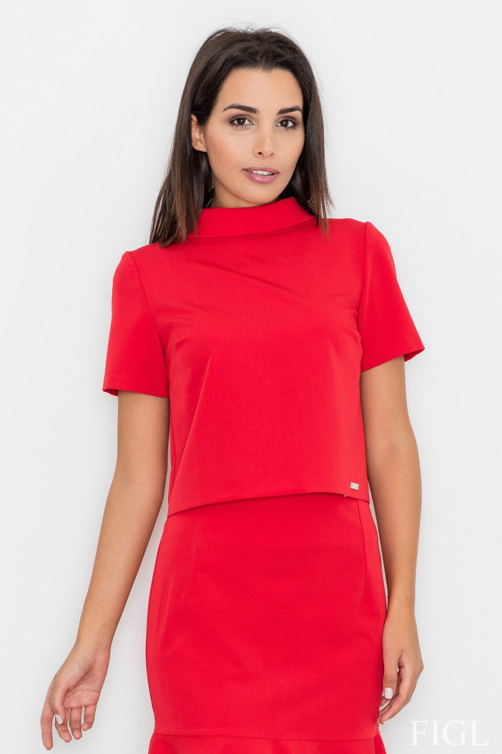 Blouse M542 – Figl, Red – Blouse – image 3