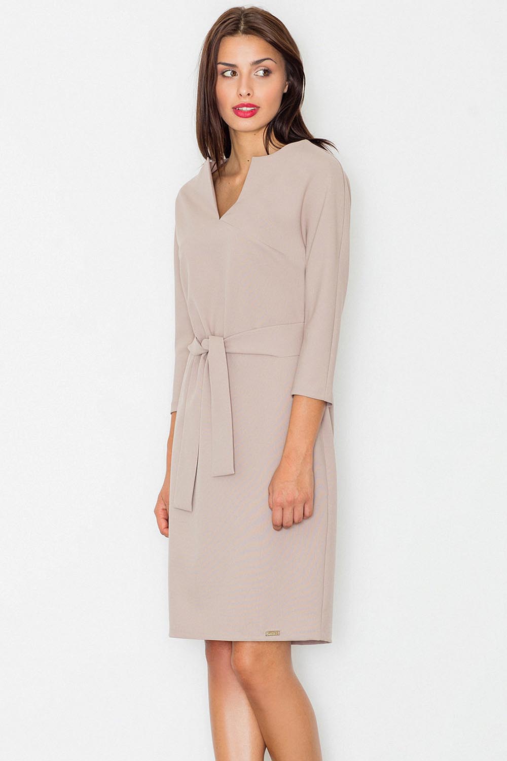 Day Dress M526 – Figl, Beige – Day Dress – image 4