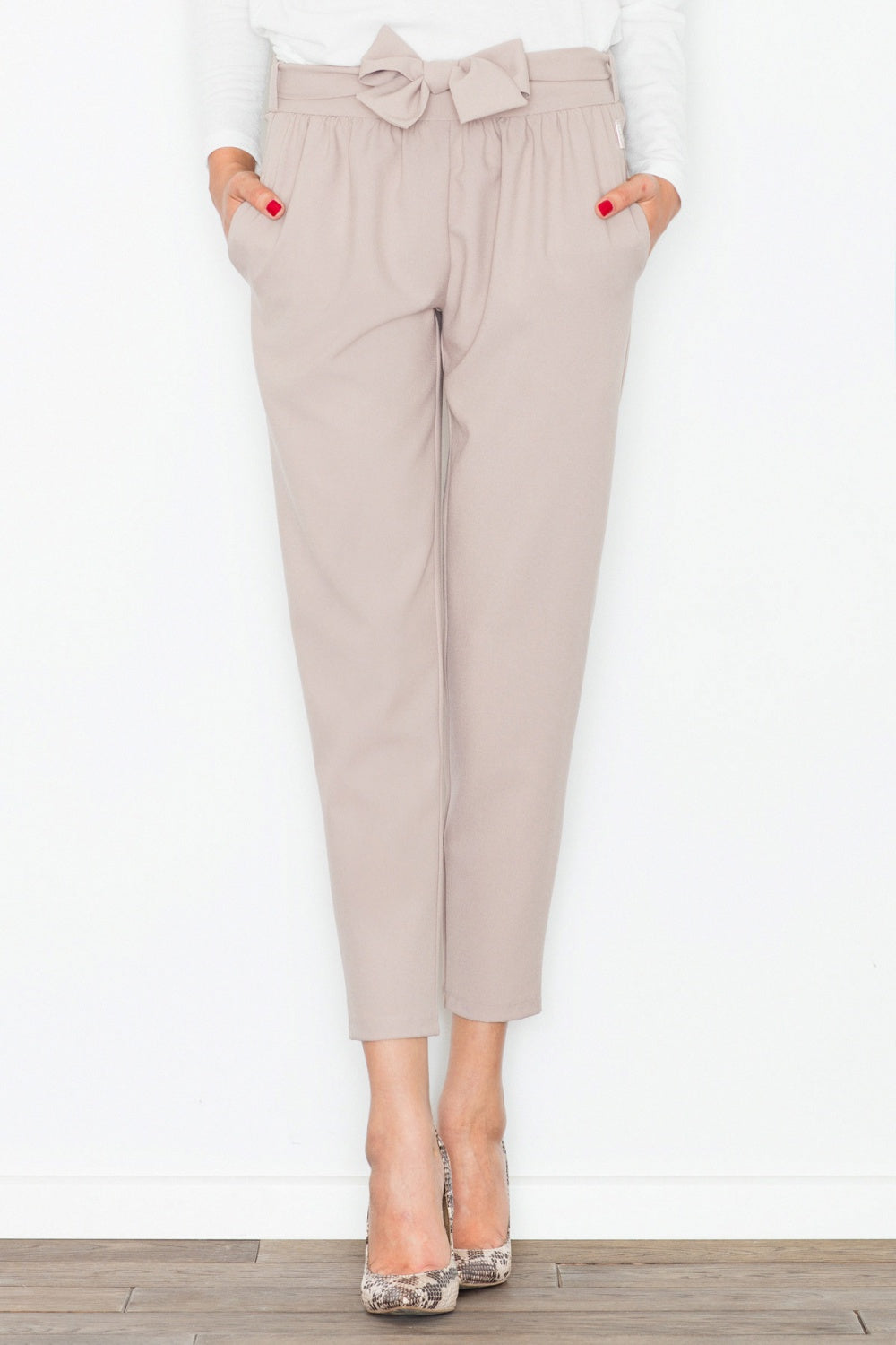 Women's Trousers M523 – Figl, Beige – Pants – image 4