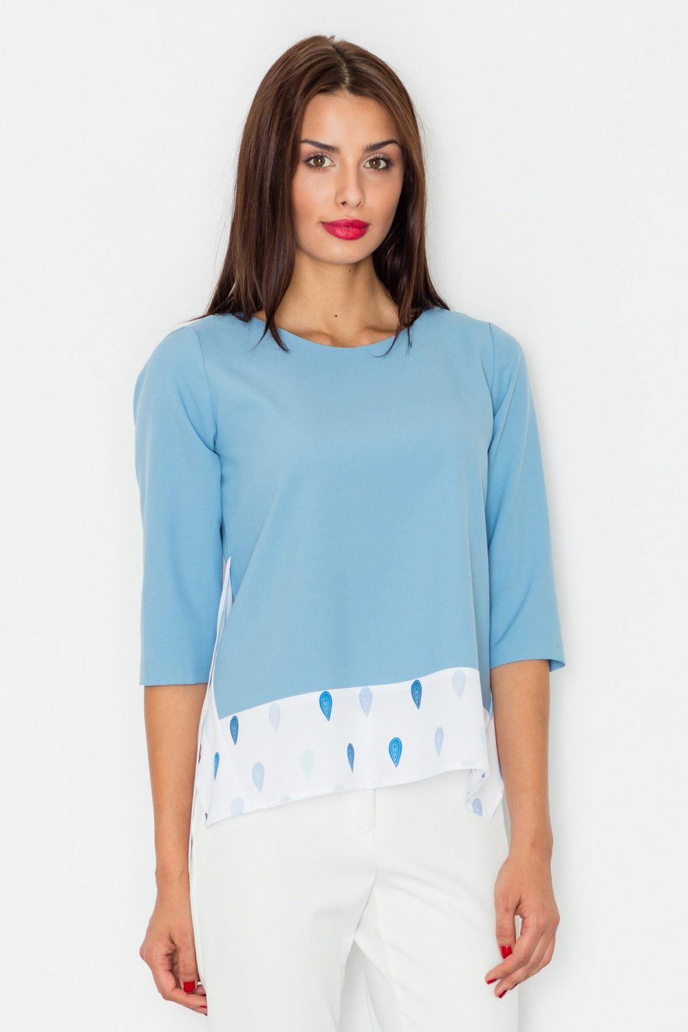 Blouse M525 – Figl, Blue – Blouse