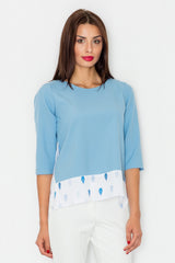 Blouse M525 – Figl, Blue – Blouse