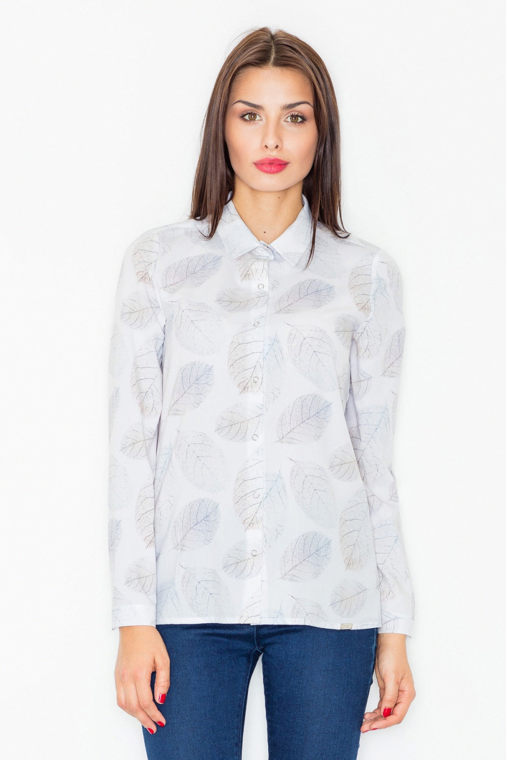 Long sleeve shirt M522 – Figl, Pattern 36 White – Shirt