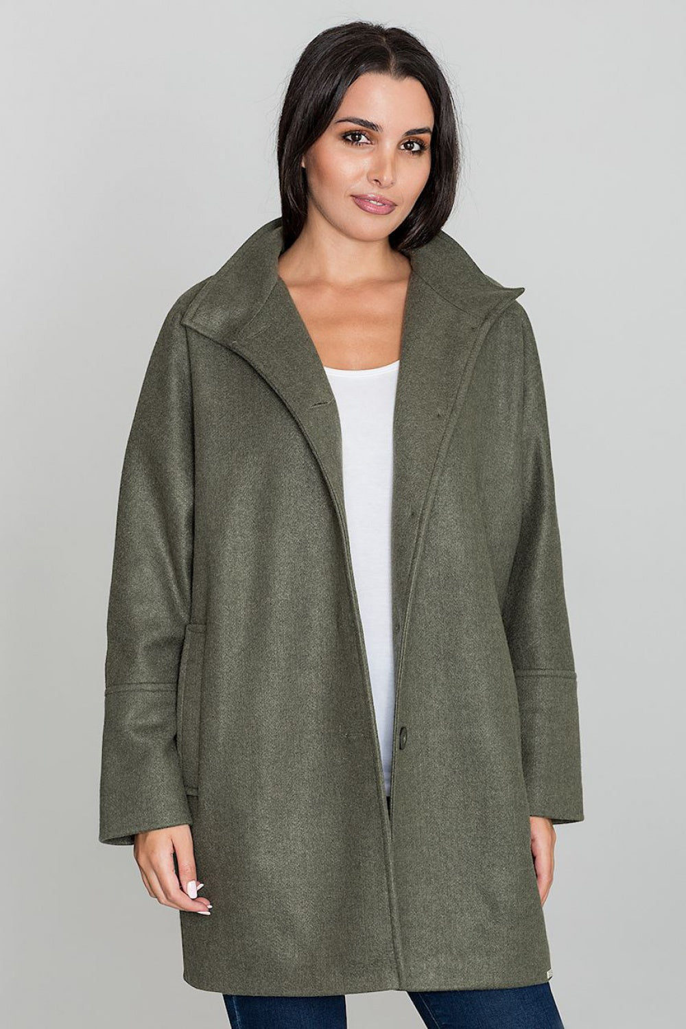 Coat M589 – Figl, Olive – Coat – image 3