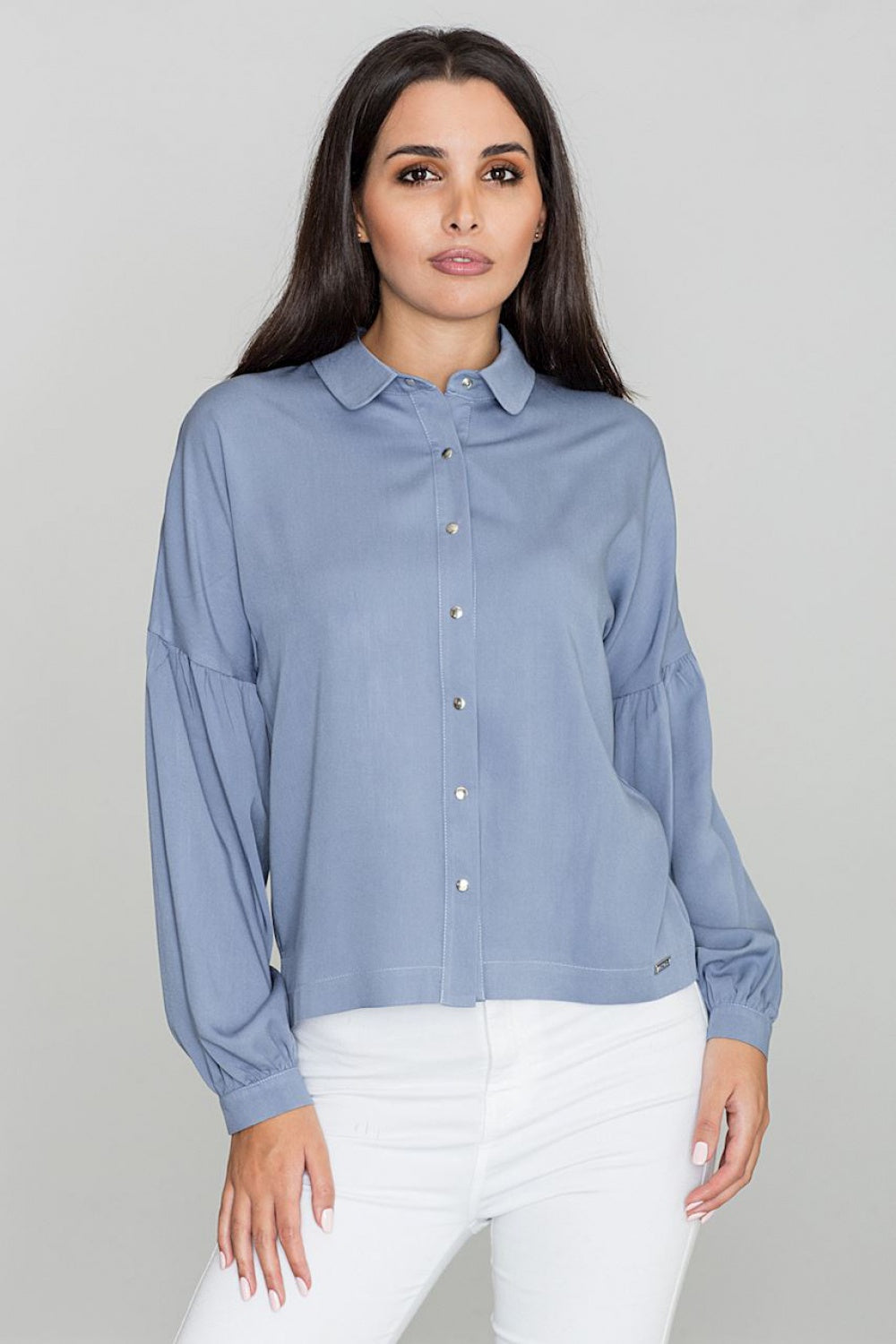 Long sleeve shirt M582 – Figl, Blue – Shirt – image 2