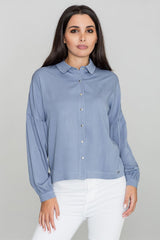 Long sleeve shirt M582 – Figl, Blue – Shirt – image 2
