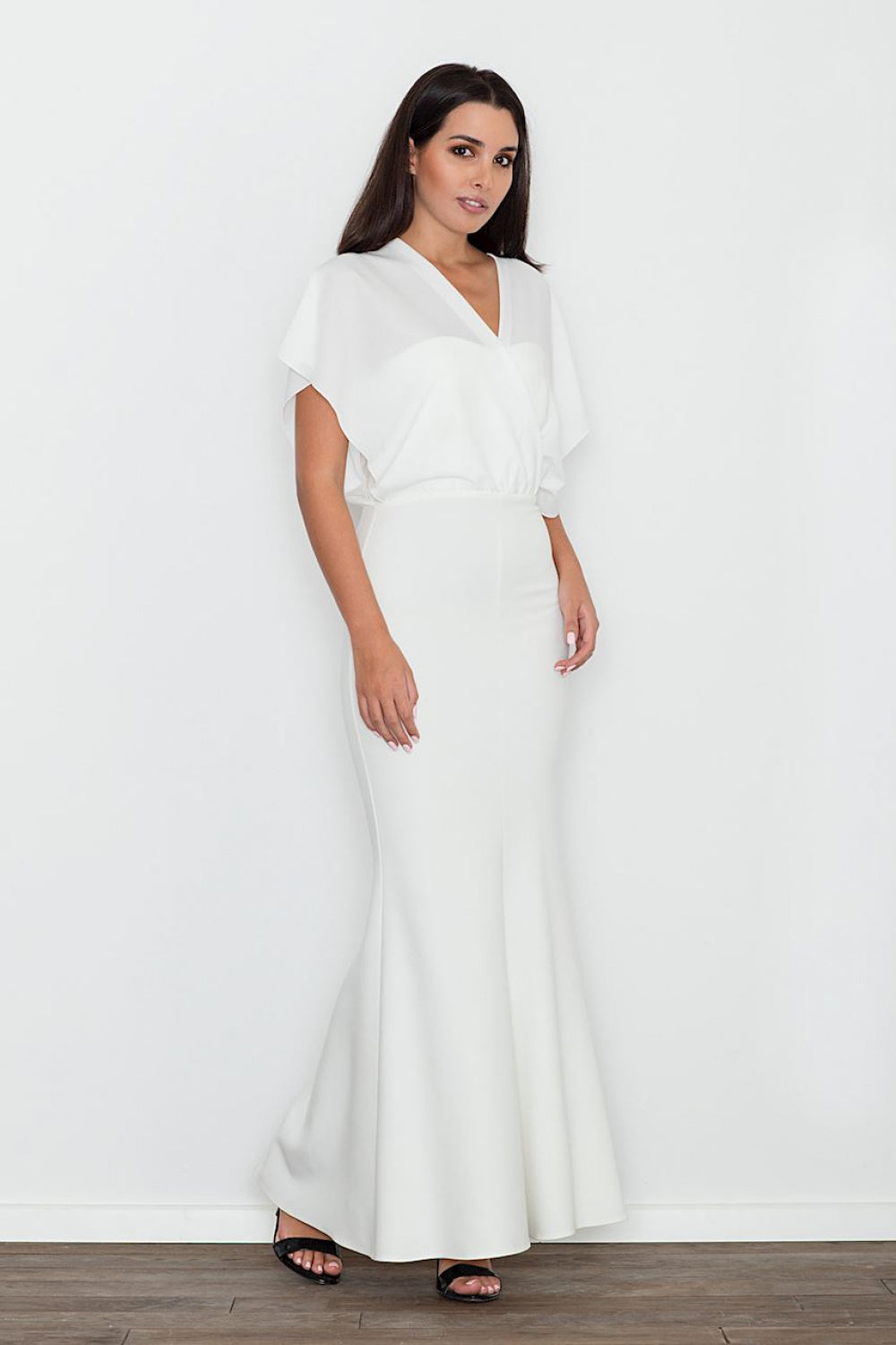 Long dress M577 – Figl, Ecru – Dress