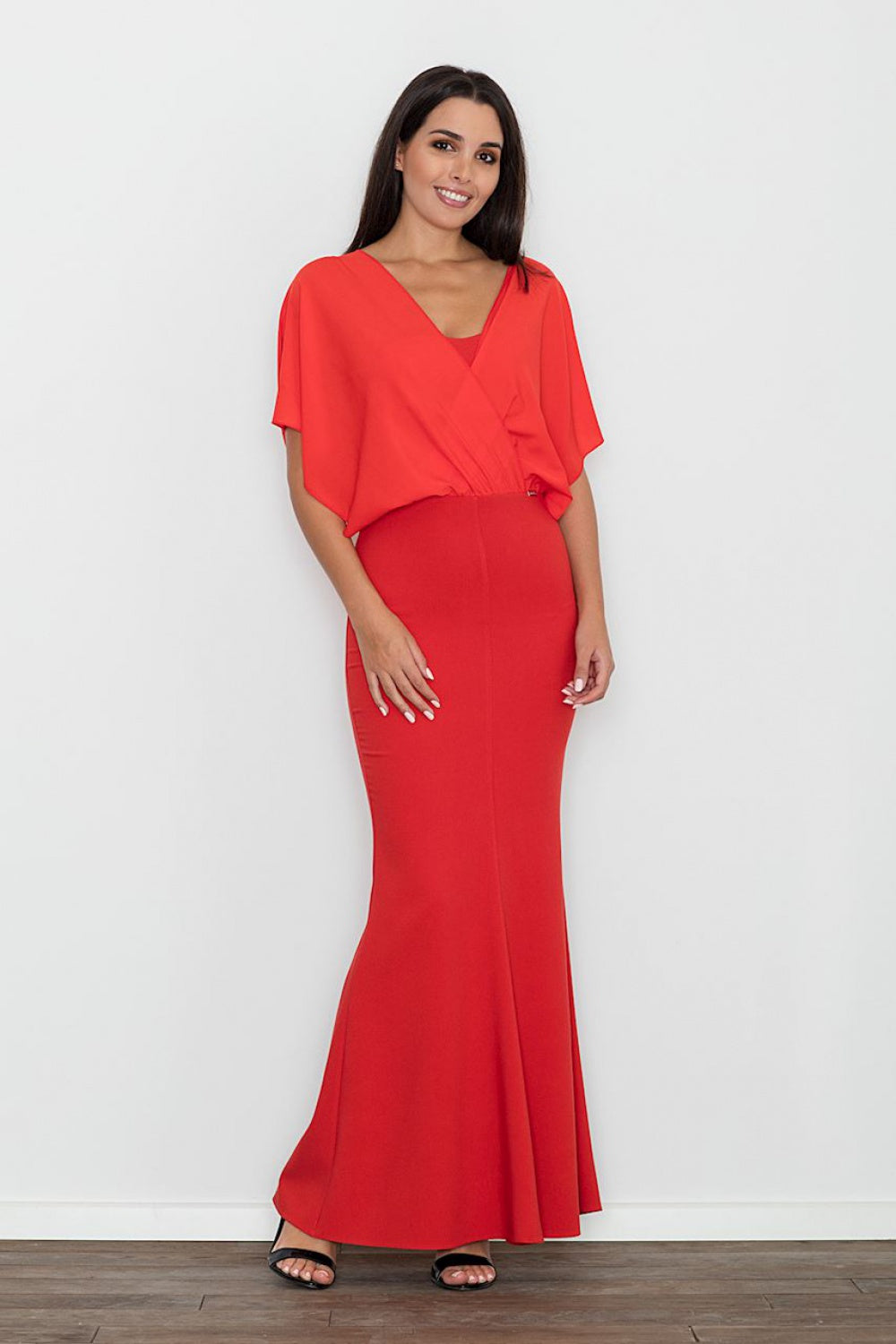 Long dress M577 – Figl, Red – Dress – image 3
