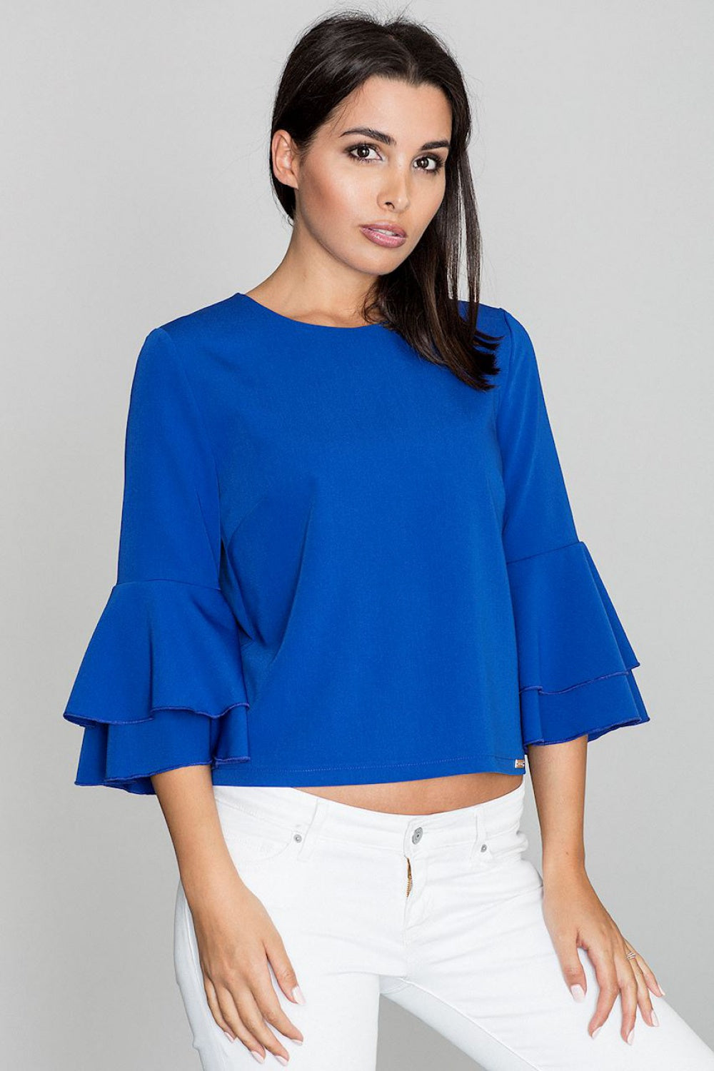 Blouse M565 – Figl, Blue – Blouse – image 3