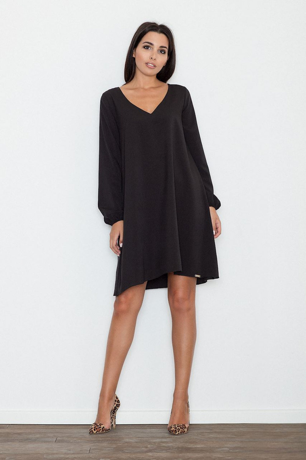 Day Dress M566 – Figl, Black – Day Dress – image 2