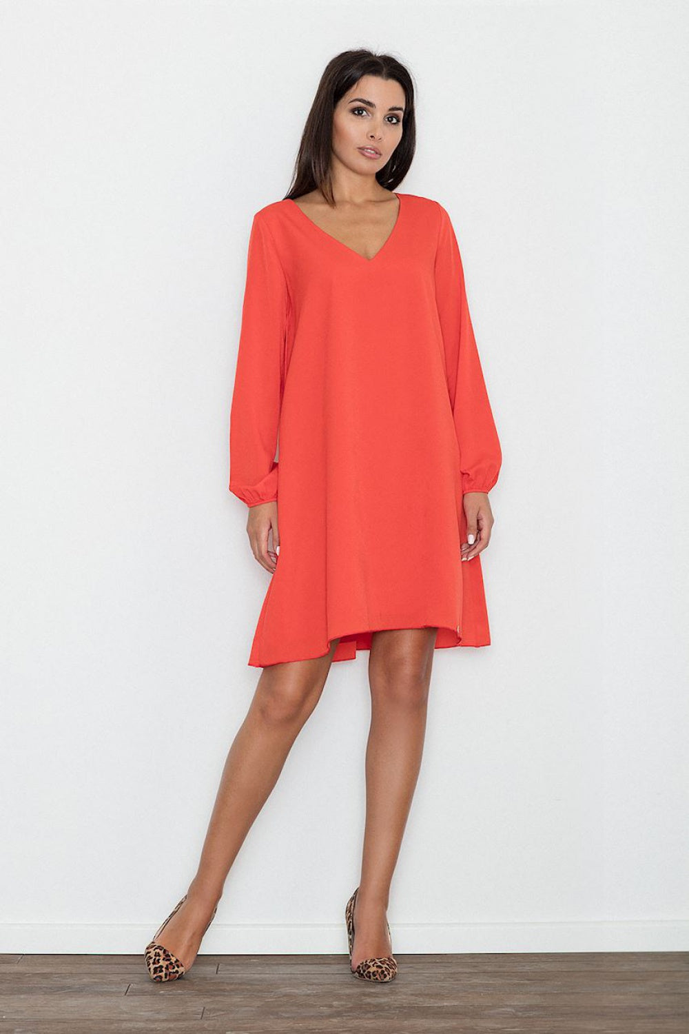 Day Dress M566 – Figl, Red – Day Dress – image 4