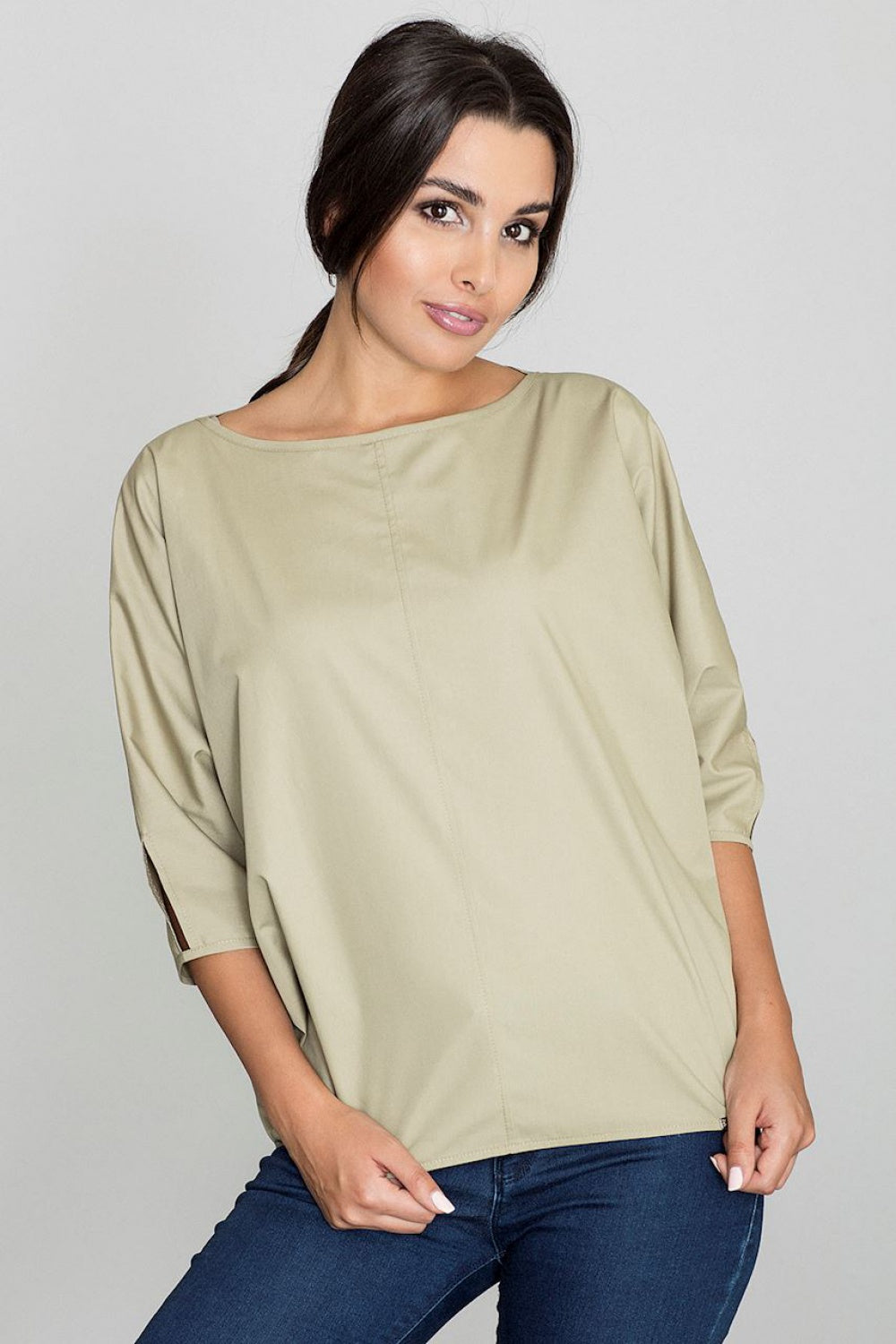 Blouse M563 – Figl, Olive – Blouse