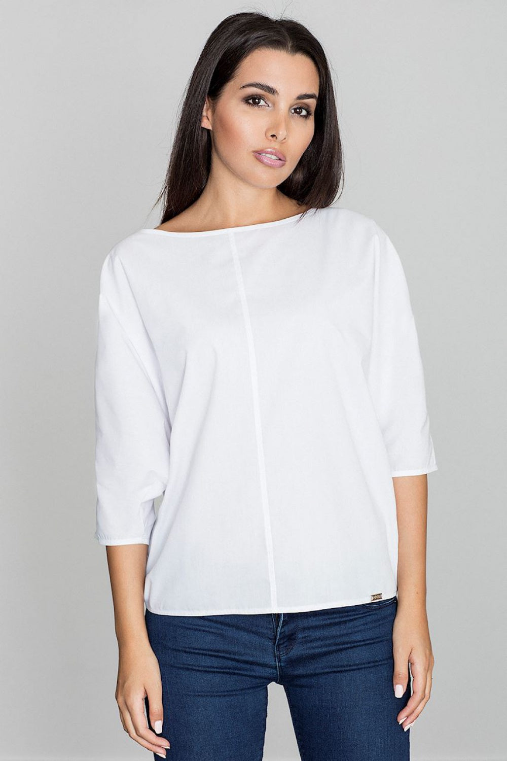 Blouse M563 – Figl, White – Blouse – image 3