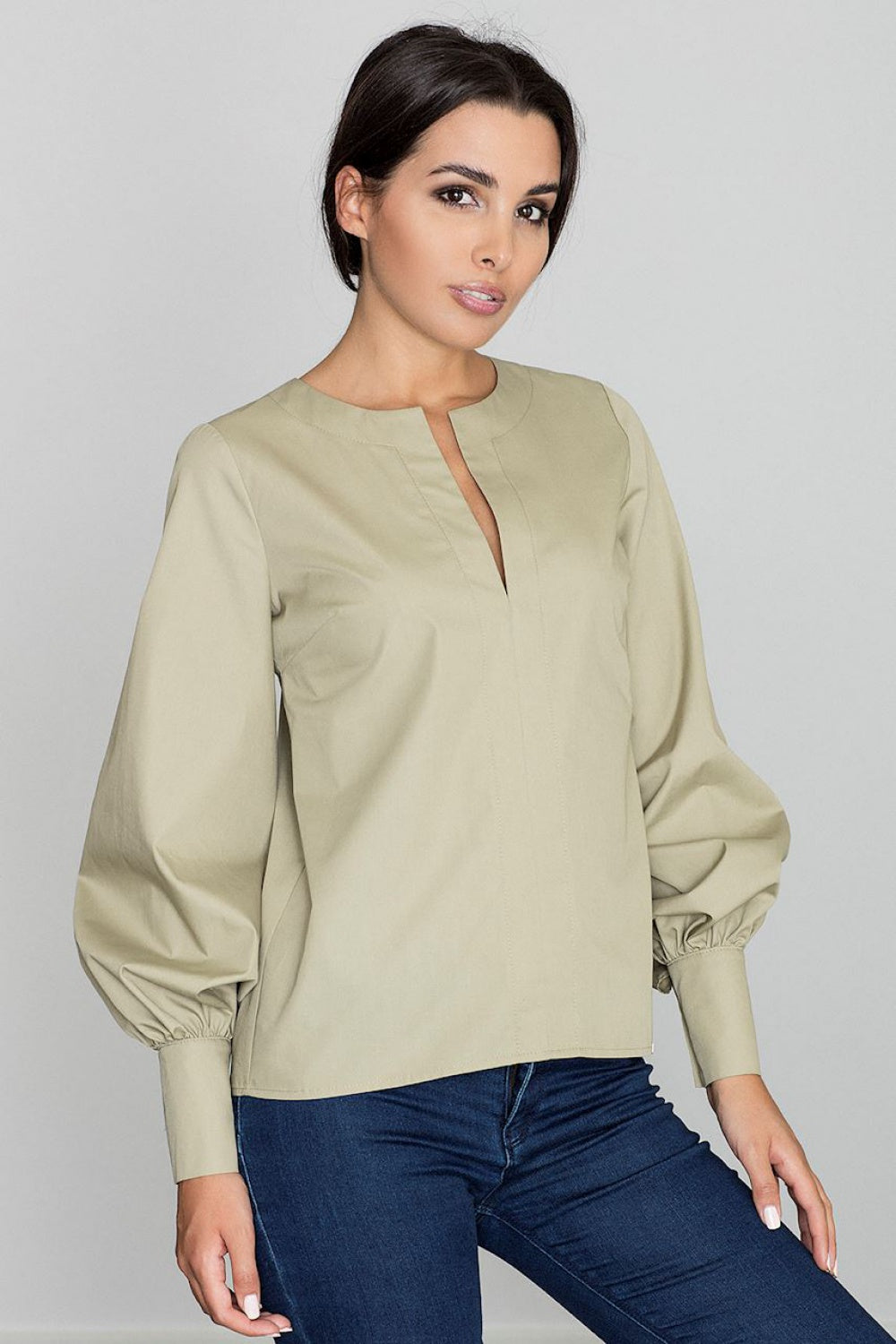 Blouse M561 – Figl, Olive – Blouse