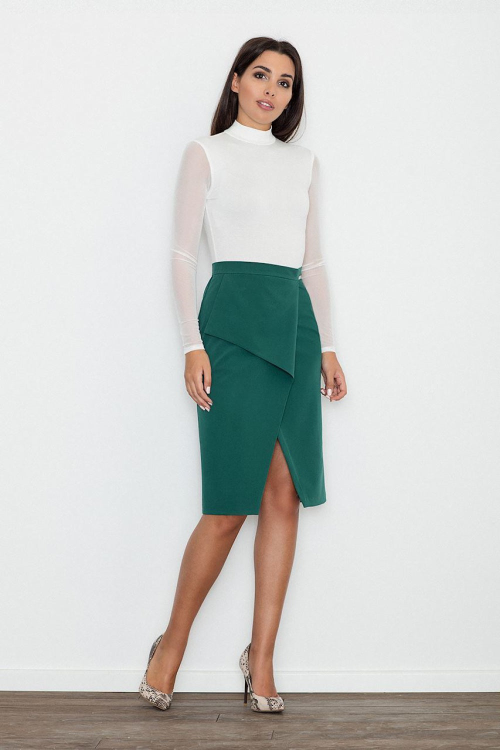 Classic skirt M559 – Figl, Green – Skirt – image 3