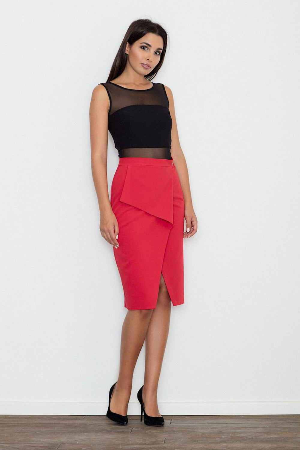 Classic skirt M559 – Figl, Red – Skirt – image 4