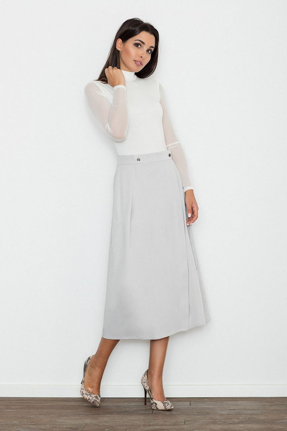 Long skirt M554 – Figl, Grey – Skirt