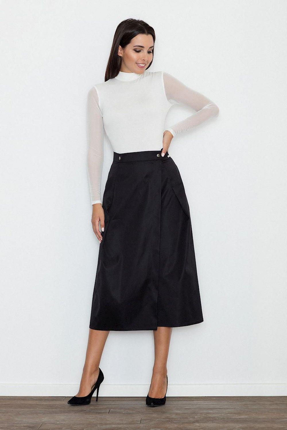 Long skirt M554 – Figl, Black – Skirt – image 2