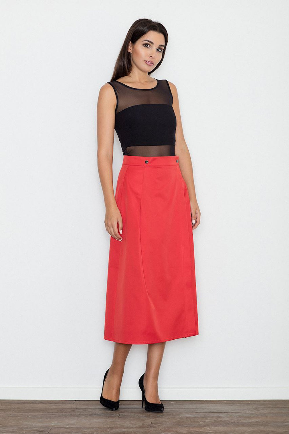Long skirt M554 – Figl, Red – Skirt – image 3