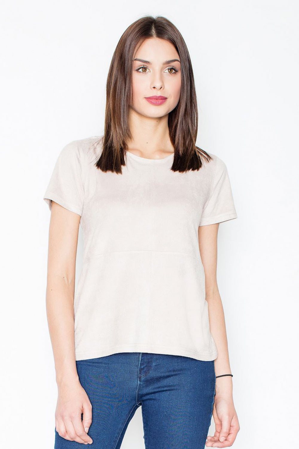 Blouse M458 – Figl, Beige – Blouse – image 2