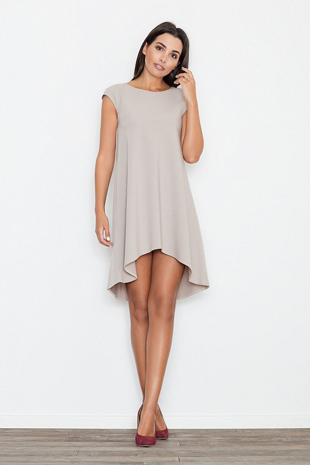 Evening dress M450 – Figl, Beige – Evening Dress – image 2