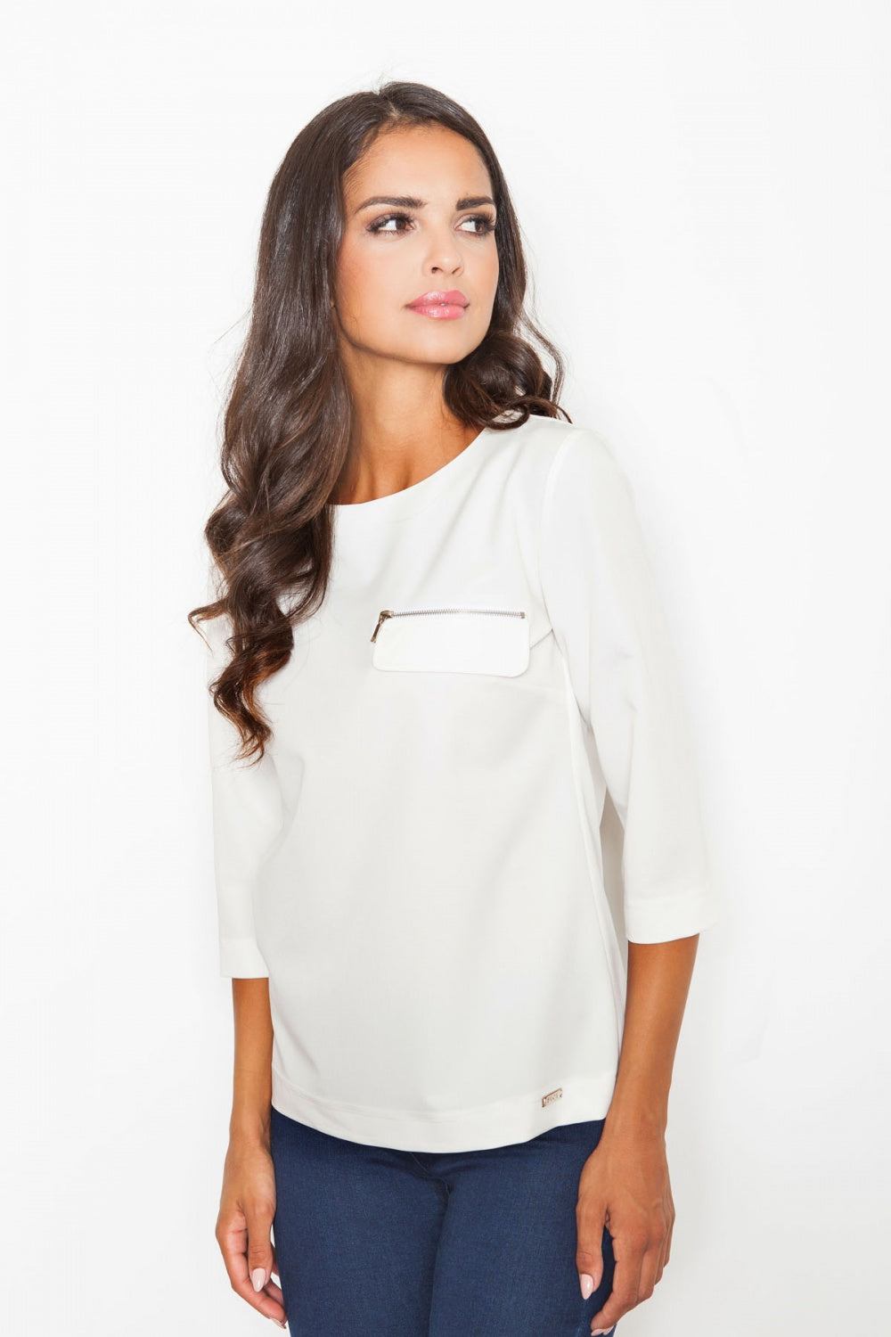 Blouse M393 – Figl, Ecru – Blouse – image 2