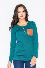 Blouse M156 – Figl, Green – Blouse